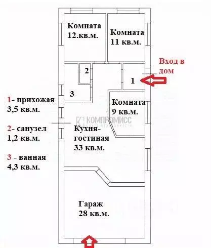 Дом в Краснодарский край, Красноармейский район, Новомышастовское ... - Фото 1