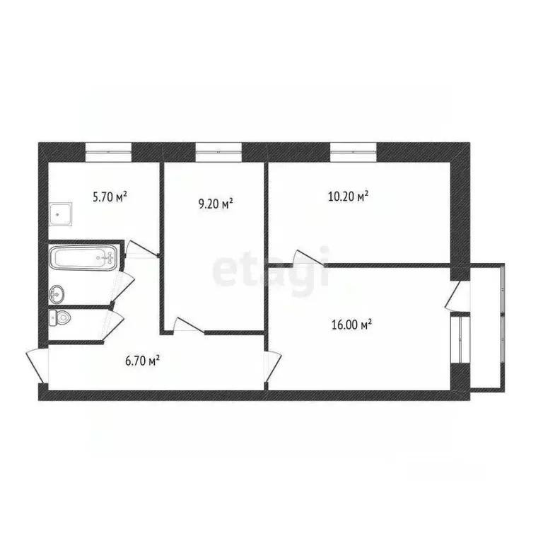 3-к кв. Красноярский край, Красноярск ул. 2-я Хабаровская, 8А (59.0 м) - Фото 2