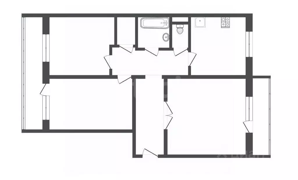 3-к кв. Кемеровская область, Прокопьевск ул. Гайдара, 18 (67.9 м) - Фото 2