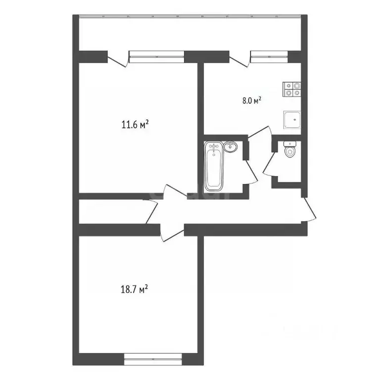 2-к кв. Севастополь ул. Героев Бреста, 44В (60.0 м) - Фото 2