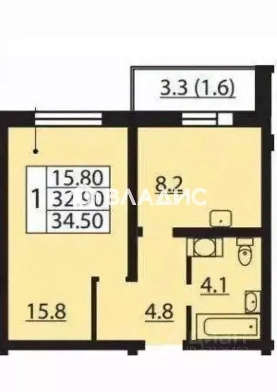 1-к кв. Санкт-Петербург просп. Маршака, 24к1 (34.5 м) - Фото 2