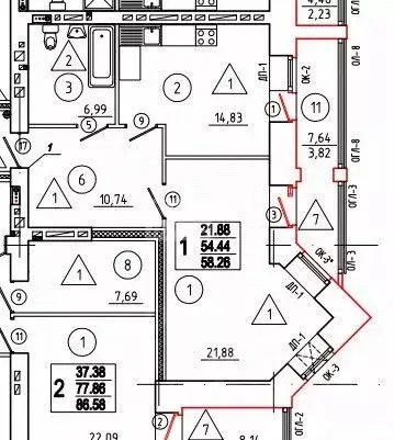 1-к кв. Омская область, Омск Старгород мкр, ул. Нагибина, 44 (58.3 м) - Фото 2
