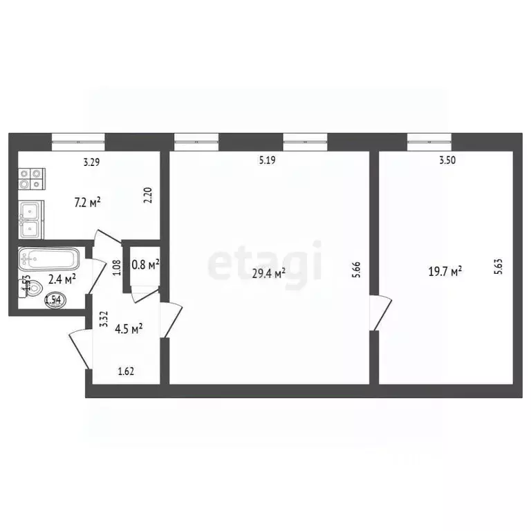 2-к кв. Мордовия, Лямбирский район, с. Атемар Центральная ул., 90 ... - Фото 1