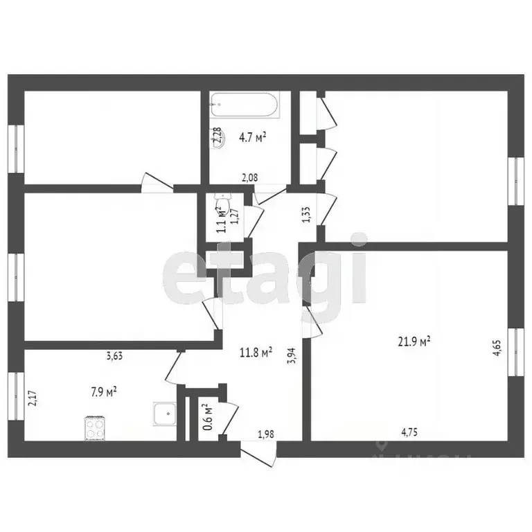 Комната Тверская область, Тверь Свободный пер., 1 (21.9 м) - Фото 2