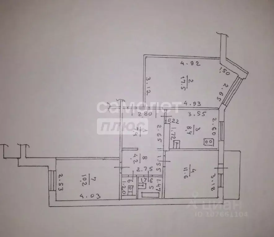 3-к кв. Липецкая область, Липецк ул. Катукова, 26 (62.5 м) - Фото 1