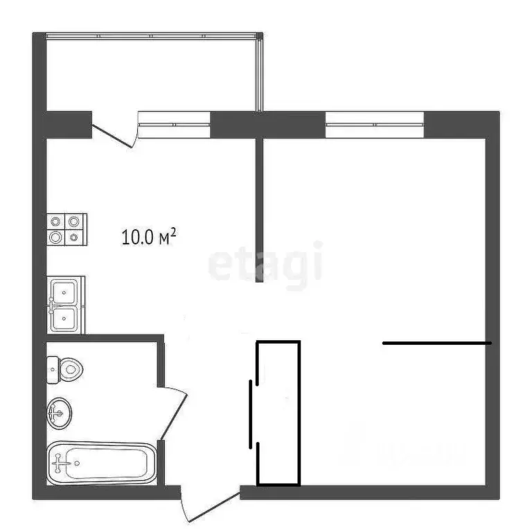 1-к кв. Московская область, Коломна ул. Дзержинского, 10 (39.3 м) - Фото 1