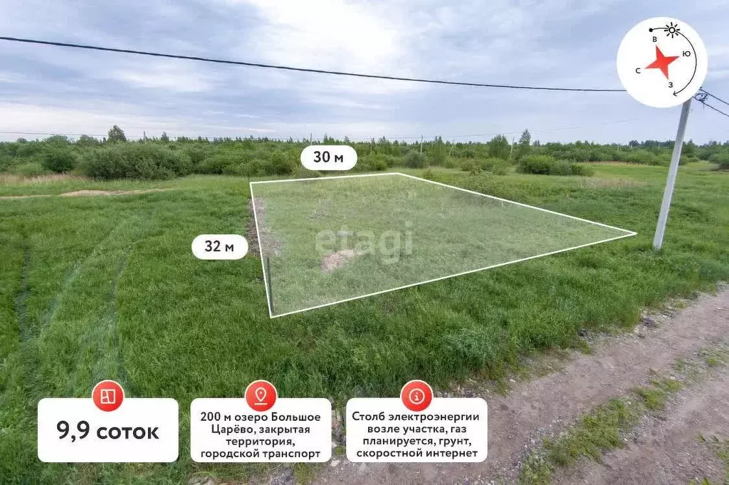 Участок в Тюменская область, Тюмень Большое Царево-1 СНТ,  (9.9 сот.) - Фото 1