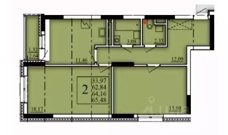 2-к кв. Башкортостан, Уфа Затон-Восточный жилрайон, Паруса жилой ... - Фото 1