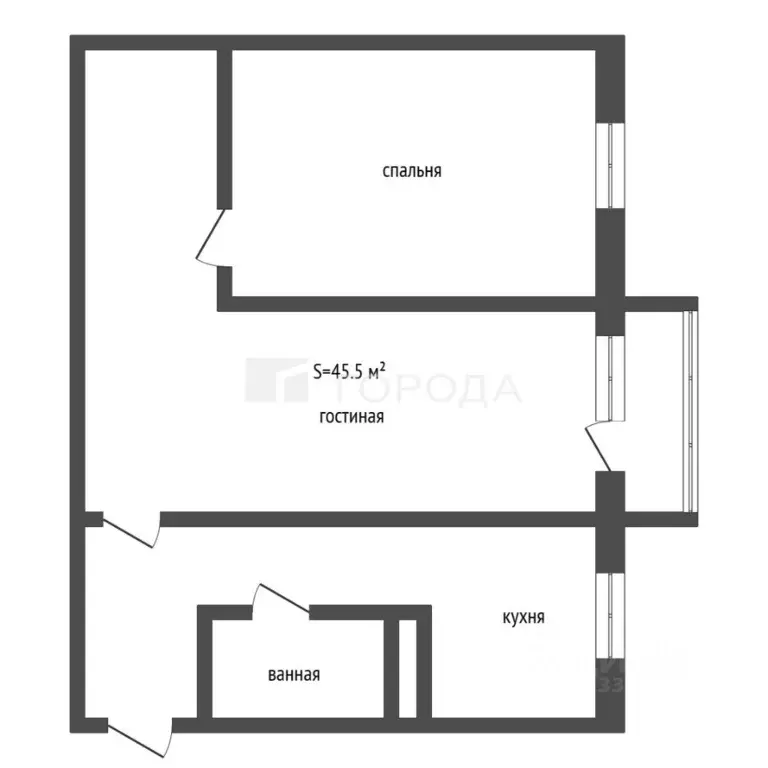 2-к кв. Кемеровская область, Новокузнецк ул. Кутузова, 30 (45.5 м) - Фото 1