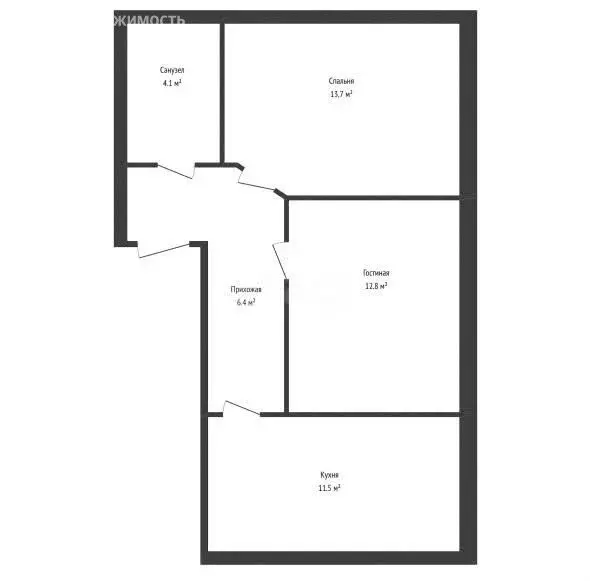 2-комнатная квартира: Ставрополь, Пригородная улица, 251Ак4 (49.6 м) - Фото 1