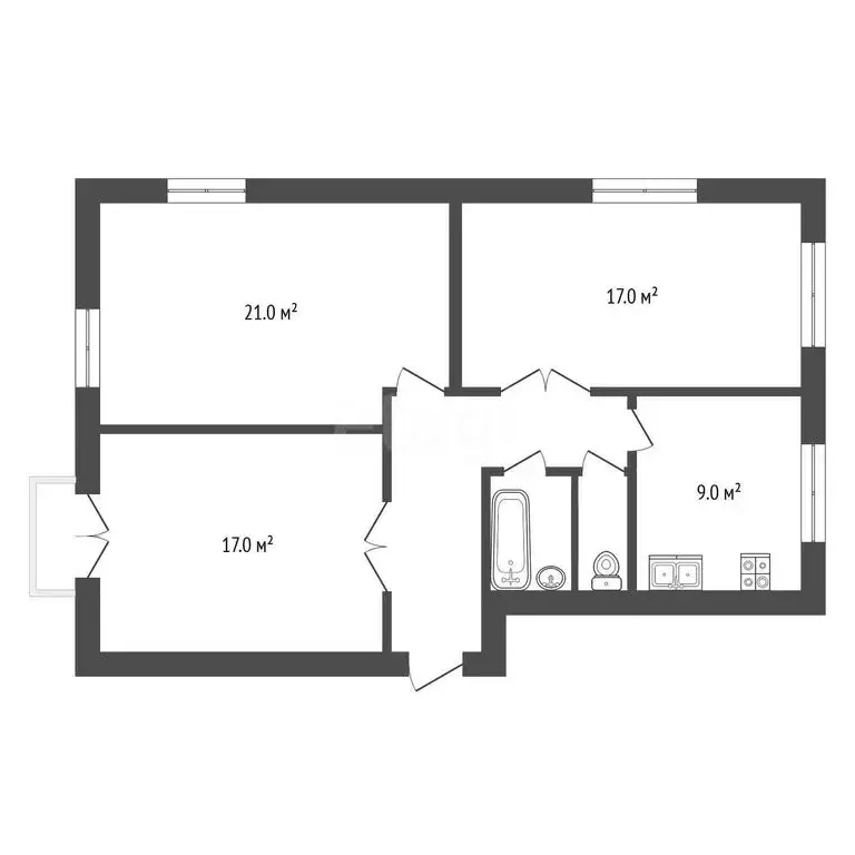 3-комнатная квартира: Вологда, площадь Бабушкина, 6 (85.6 м) - Фото 1