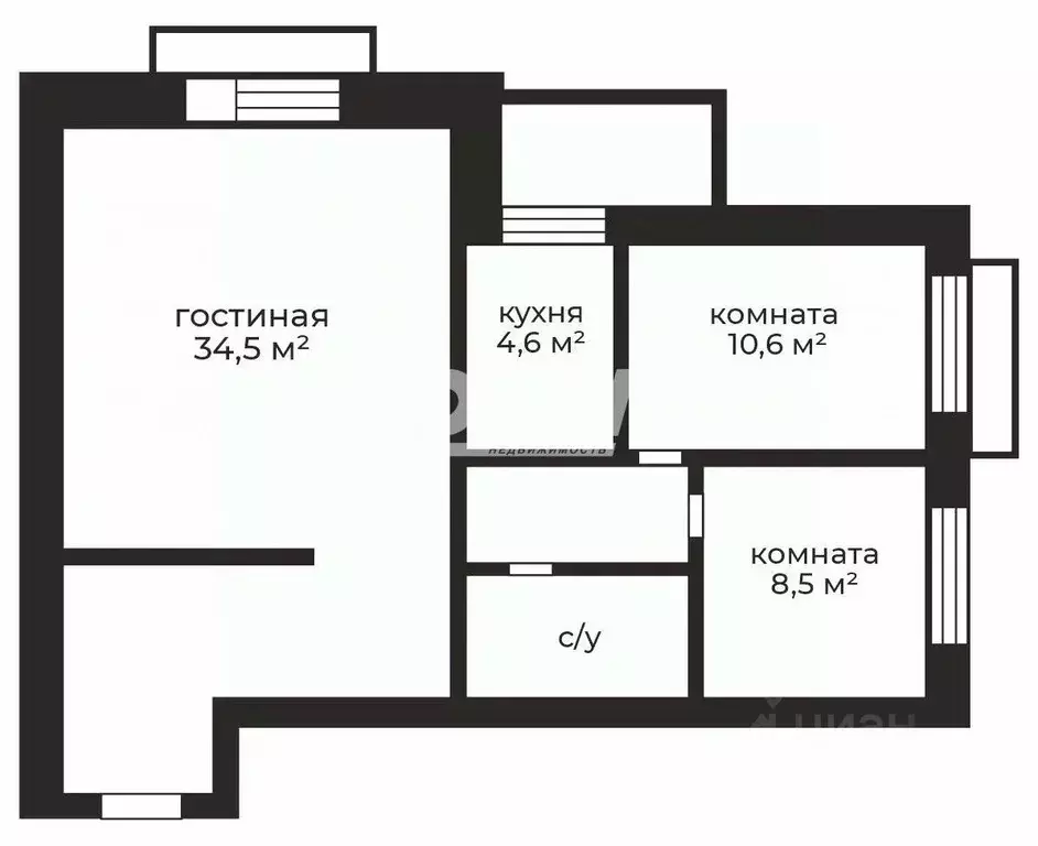 2-к кв. Челябинская область, Челябинск Комсомольский просп., 80 (69.1 ... - Фото 2