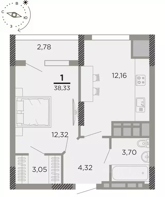 1-к кв. Рязанская область, Рязань Совхозная ул., 6 (38.33 м) - Фото 0