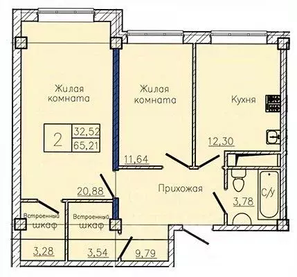 2-к кв. Ставропольский край, Пятигорск  (68.6 м) - Фото 0
