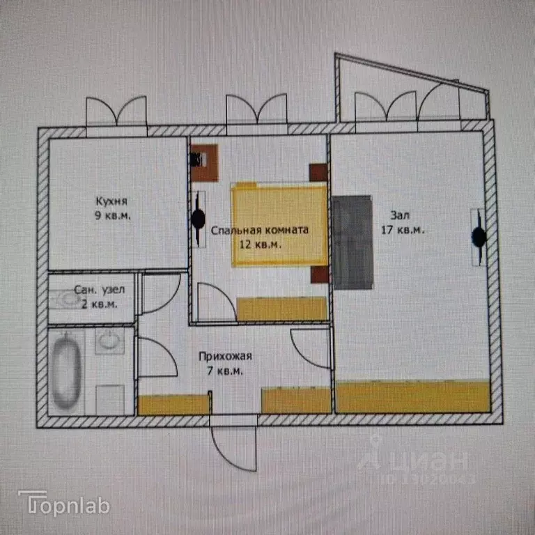 2-к кв. Татарстан, Казань ул. Мусина, 78 (52.0 м) - Фото 2