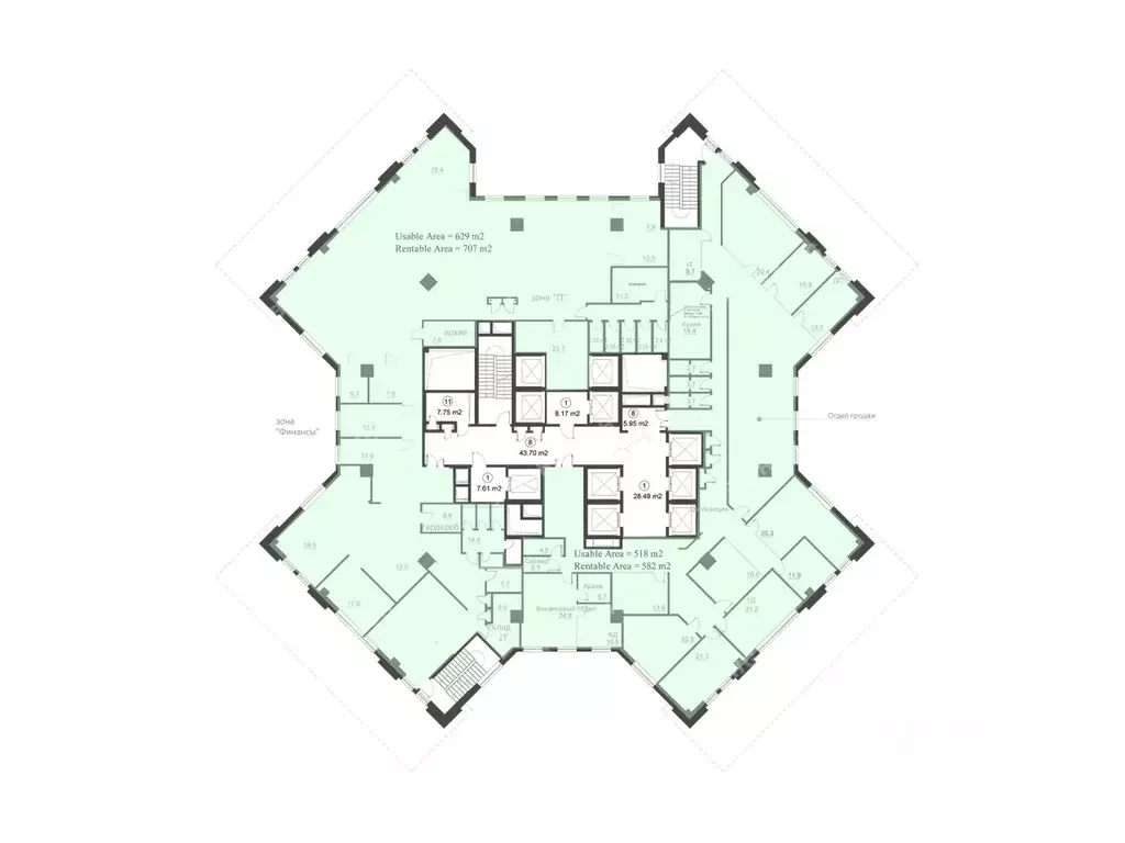 Офис в Москва Павелецкая пл., 2С1 (582 м) - Фото 2