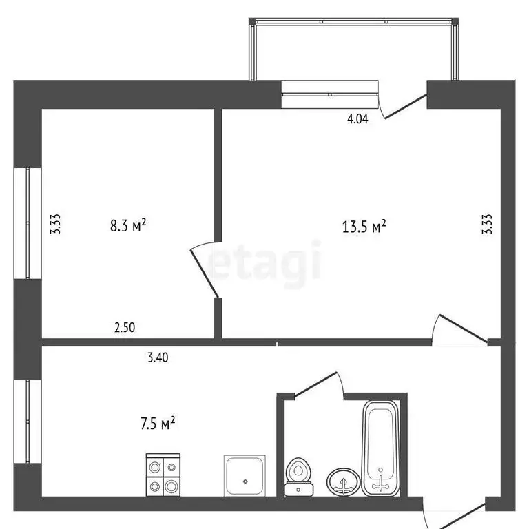 2-комнатная квартира: Москва, Дмитровское шоссе, 17к2 (38 м) - Фото 0