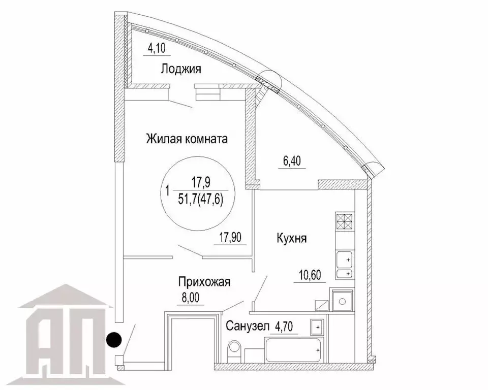 1-комнатная квартира: Тверь, жилой комплекс Гранд (51.7 м) - Фото 0