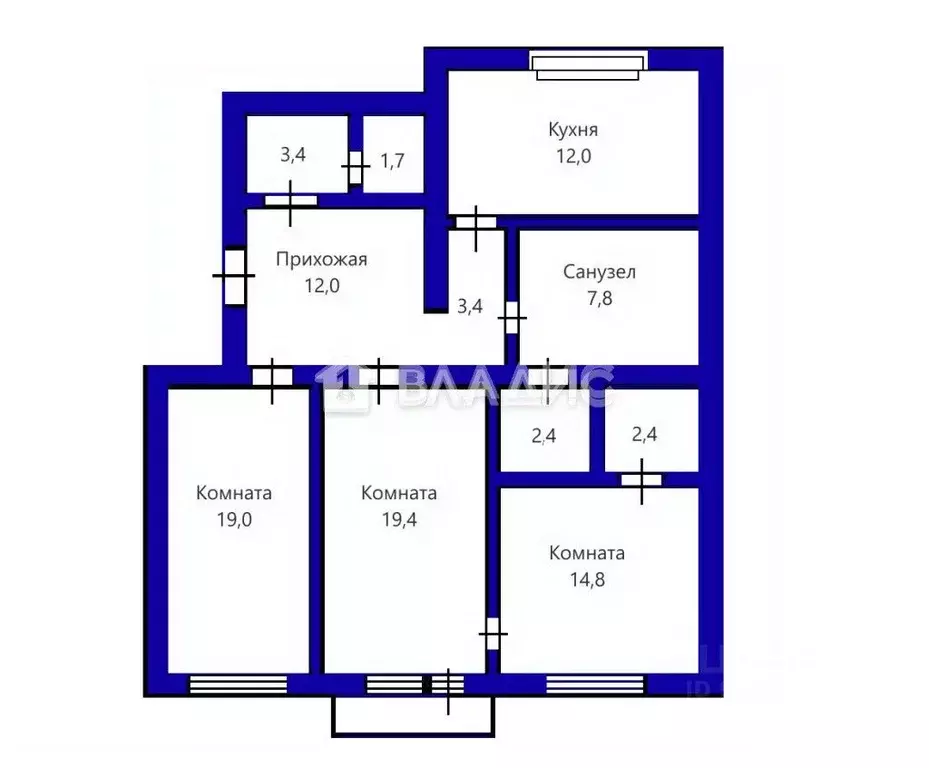 3-к кв. Карелия, Петрозаводск ул. Куйбышева, 9 (98.3 м) - Фото 2