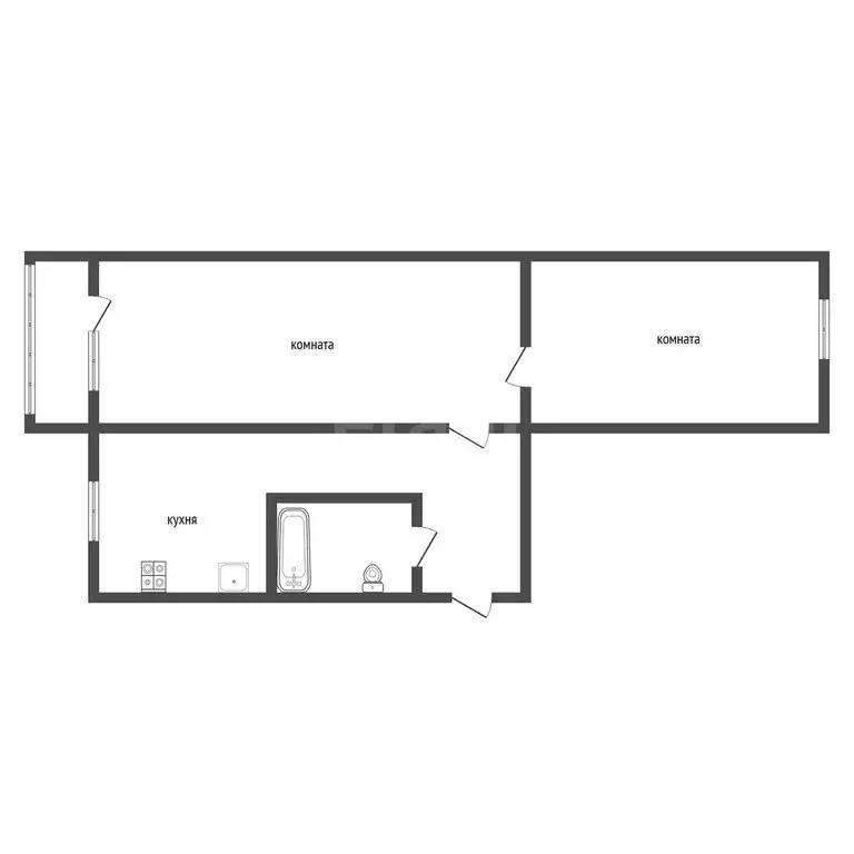 2-комнатная квартира: Усть-Катав, 2-й микрорайон, 32 (43.5 м) - Фото 1