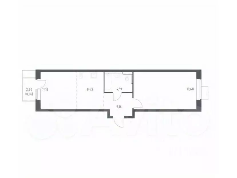 1-к кв. Московская область, Ленинский городской округ, Мисайлово пгт, ... - Фото 2