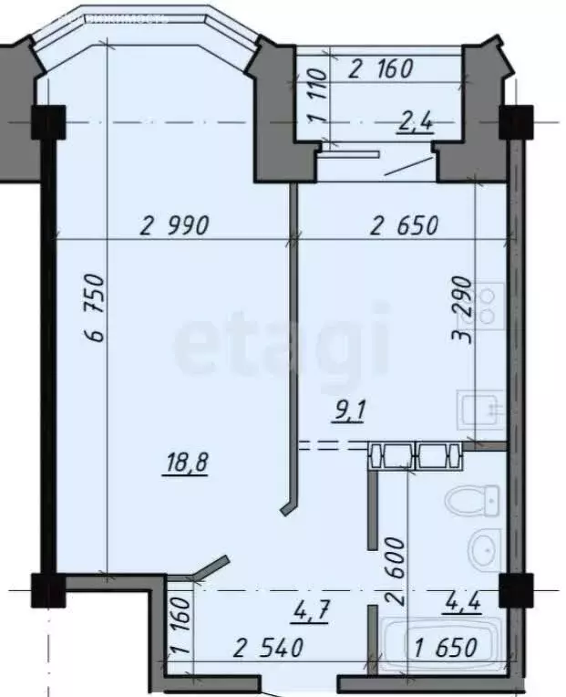 1-комнатная квартира: Абакан, Серебристая улица, 29 (37.1 м) - Фото 0