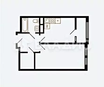 1-к. квартира, 41,5 м, 3/8 эт. - Фото 0