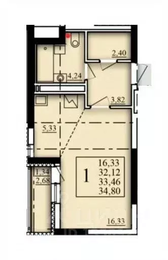 Студия Башкортостан, Уфа Затон-Восточный жилрайон, Паруса жилой ... - Фото 1