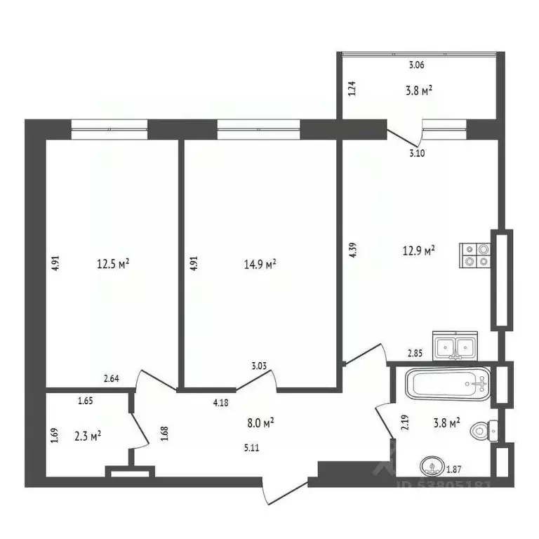 2-к кв. Ростовская область, Ростов-на-Дону Магнитогорская ул., 1А ... - Фото 1