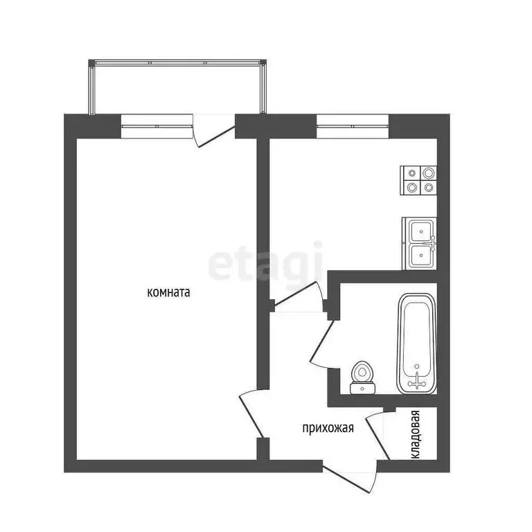 1-комнатная квартира: Верхняя Салда, улица Устинова, 19к1 (32.3 м) - Фото 0