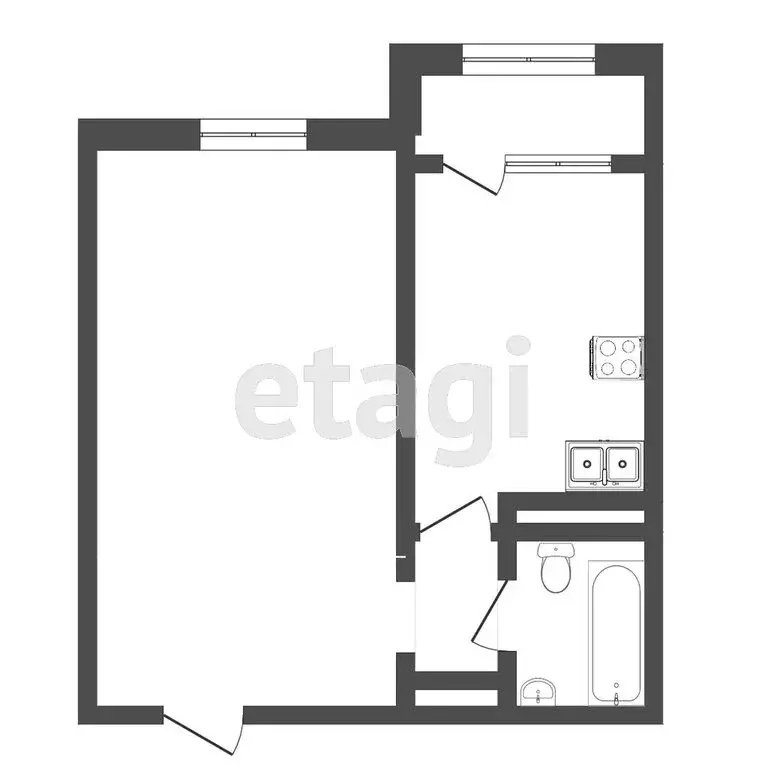 1-комнатная квартира: Тюмень, улица Василия Подшибякина, 21 (41 м) - Фото 1