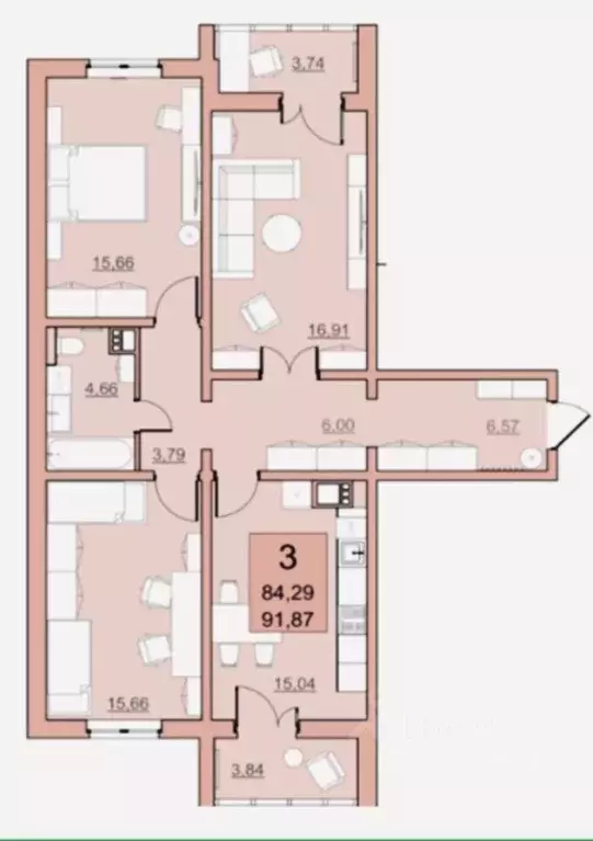 3-к кв. Саратовская область, Саратов ул. Имени Академика Н.Н. ... - Фото 1