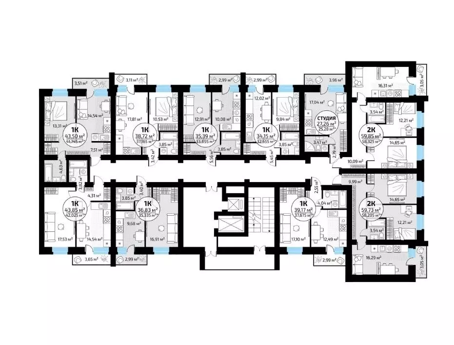 2-к кв. Самарская область, Самара пос. Мехзавод, Новая Самара мкр,  ... - Фото 2