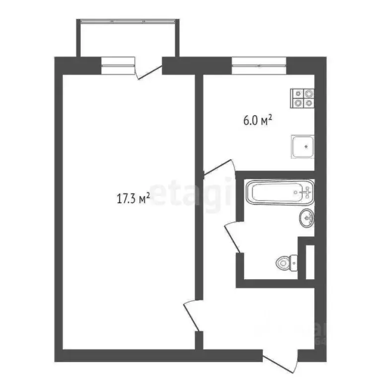 1-к кв. Москва Ленинградское ш., 9К1 (31.0 м) - Фото 1