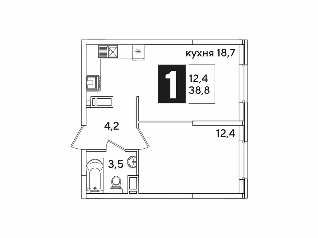 1-комнатная квартира: Краснодар, ул. Западный Обход (38.8 м) - Фото 1
