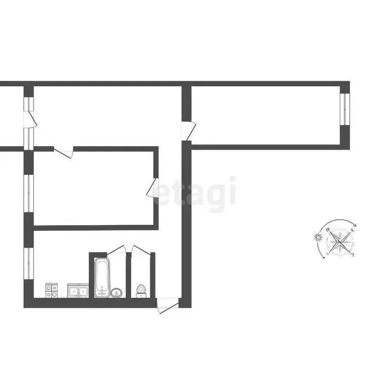 3-комнатная квартира: Томск, Карский переулок, 23 (58.1 м) - Фото 0
