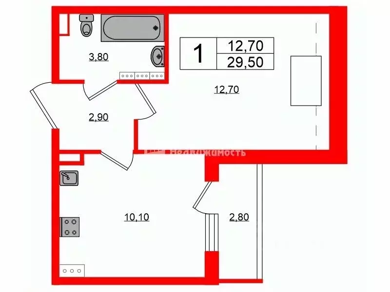 1-к кв. Санкт-Петербург ул. Орбитальная, 9к1 (29.5 м) - Фото 1