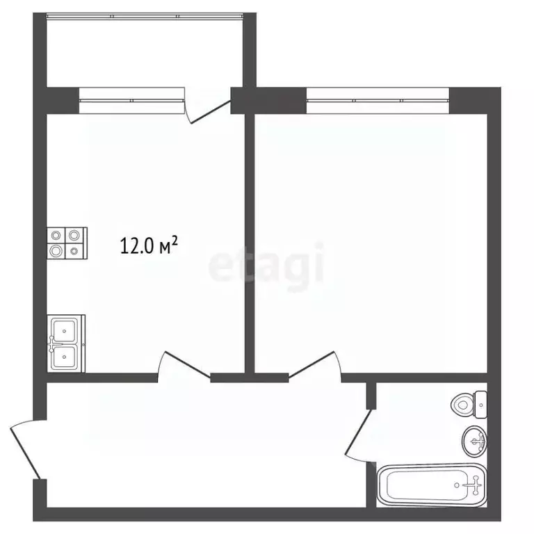 1-к кв. Вологодская область, Харовск Ленинградская ул., 12 (40.5 м) - Фото 1