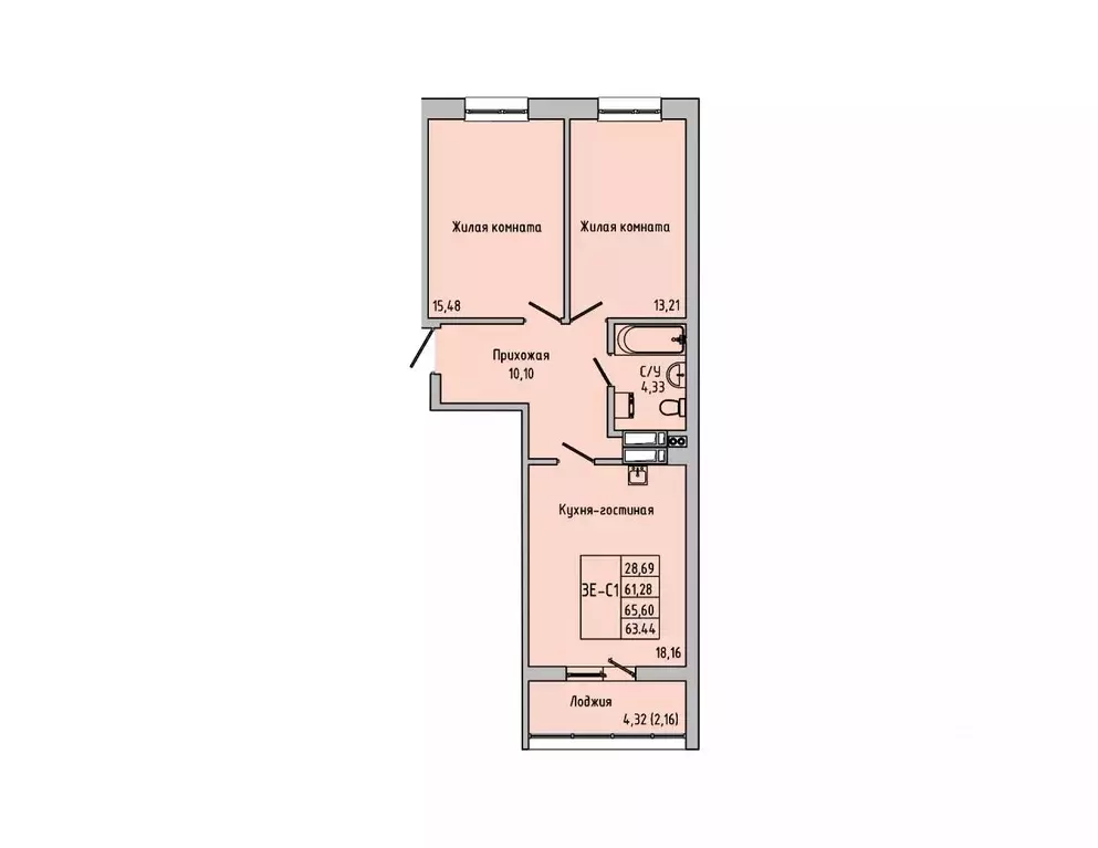 3-к кв. Ростовская область, Батайск ул. Луначарского, 180А (63.44 м) - Фото 0