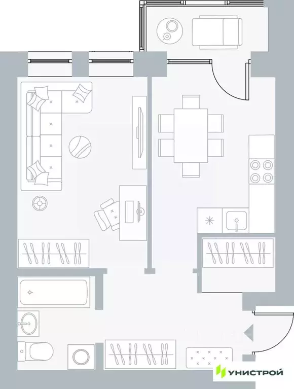 1-к кв. Пермский край, Пермь Рионская ул., 4А (39.84 м) - Фото 1