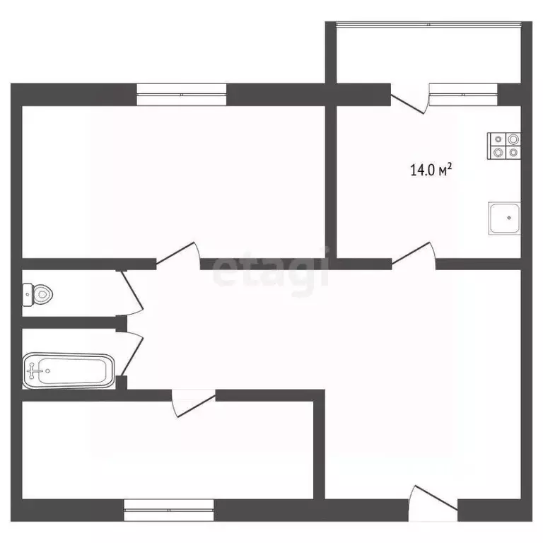 2-к кв. Тамбовская область, Тамбов Советская ул., 163А (65.7 м) - Фото 2