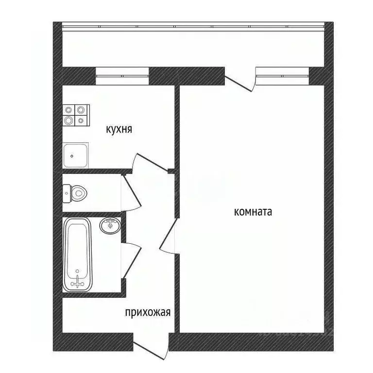 1-к кв. Ленинградская область, Кириши Молодежный бул., 13 (32.3 м) - Фото 1