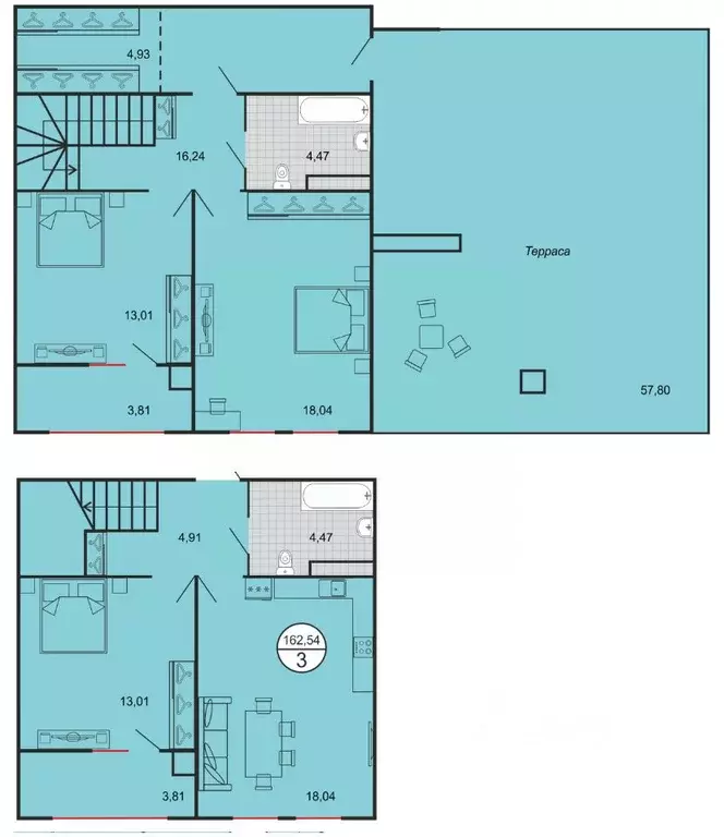 3-к кв. Ставропольский край, Ставрополь № 15 мкр,  (162.54 м) - Фото 1