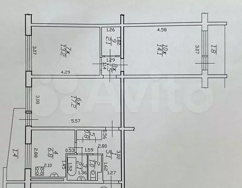 3-к. квартира, 67,1 м, 3/5 эт. - Фото 0