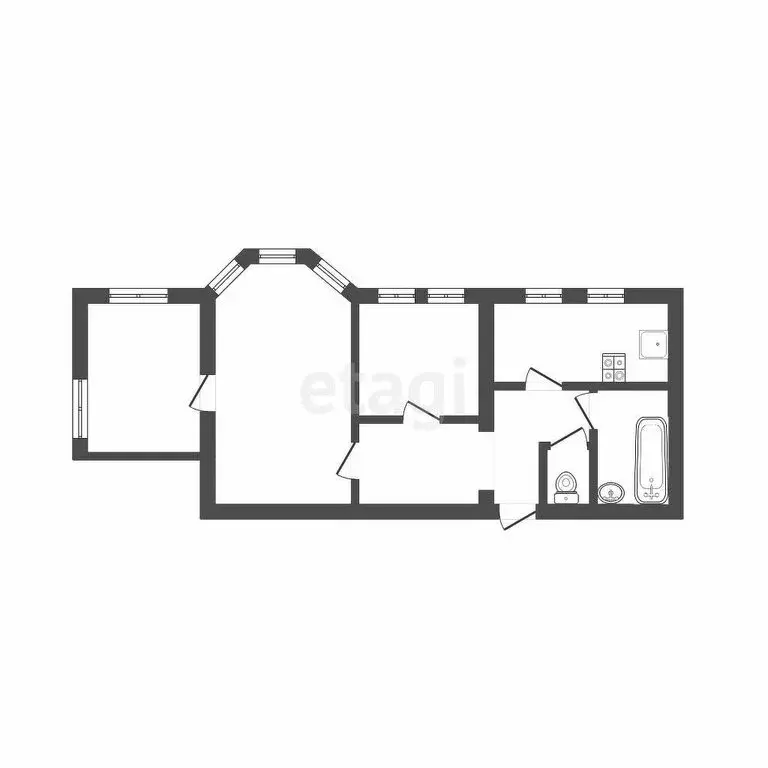 3-комнатная квартира: Новомосковск, Пионерская улица, 18Д (67 м) - Фото 0