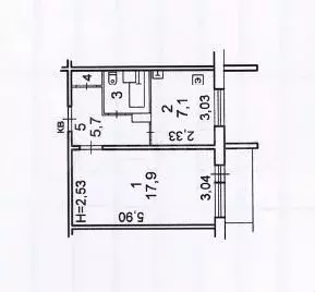 1-к. квартира, 34,8 м, 4/9 эт. - Фото 0