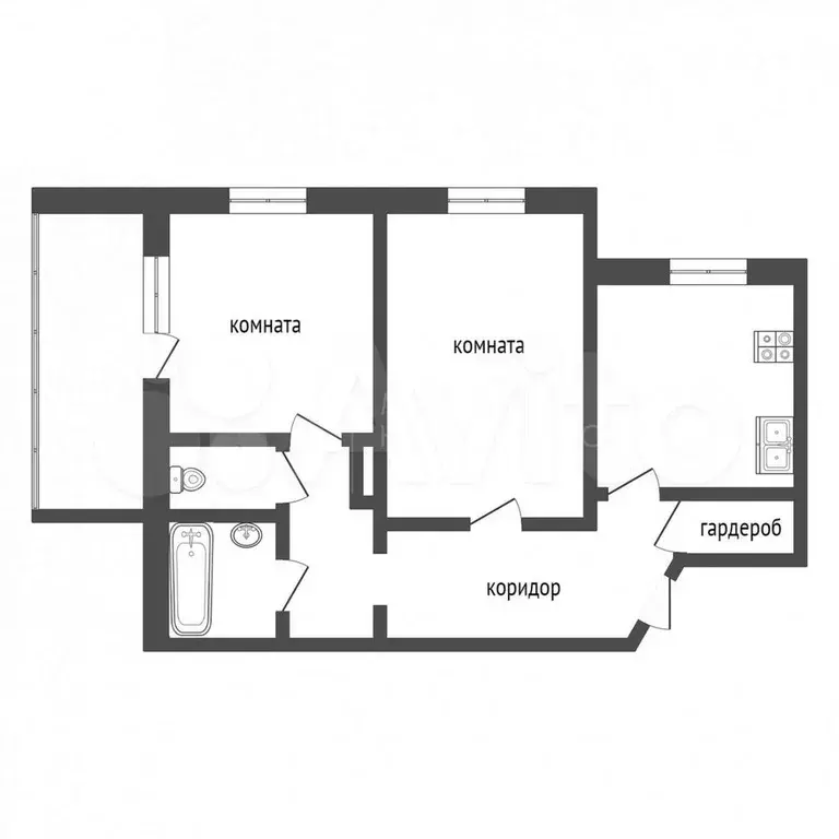 2-к. квартира, 53,1 м, 9/9 эт. - Фото 0