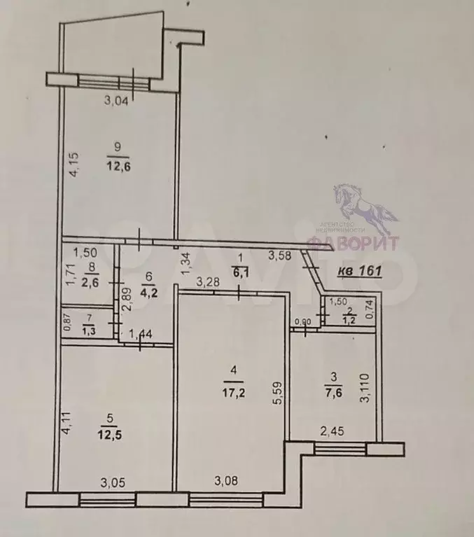 3-к. квартира, 62,3 м, 1/10 эт. - Фото 0