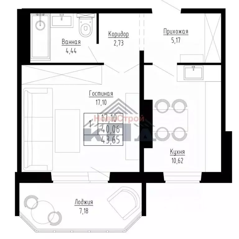 1-к кв. Новосибирская область, Новосибирск ул. Николая Сотникова, 36/1 ... - Фото 1