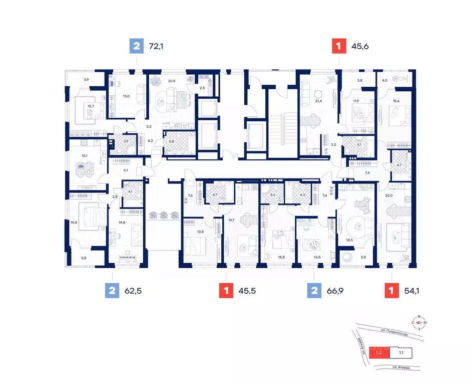 1-к кв. Тюменская область, Тюмень  (44.8 м) - Фото 1